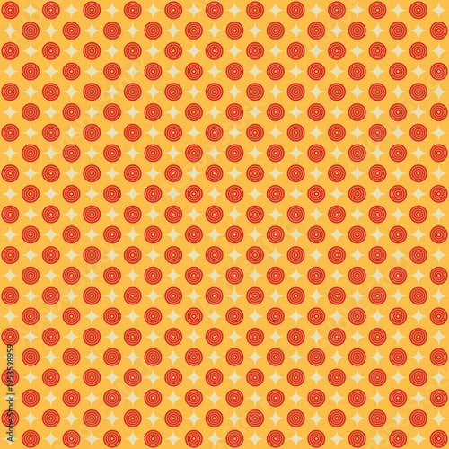 Cheerful Retro Polka Dot Pattern on Gold Background vector background