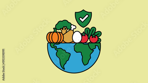 Global food security healthy eating illustration