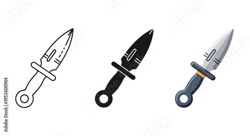 Daggers set icons isolated vector weapons - Clipart, logo template - Vector icon set - Glyph and solid icon set - Icon vector - Flat Design Icon - line icon set - Silhouette icon - Logo vector
