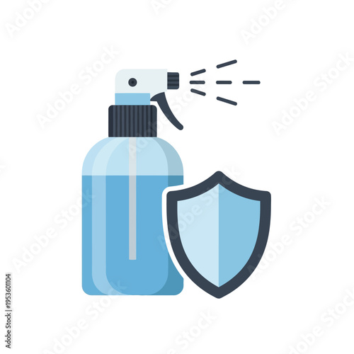 Sanitizer spray and a protection shield for a safe environment