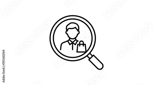 Customer Research and Shopping Icon