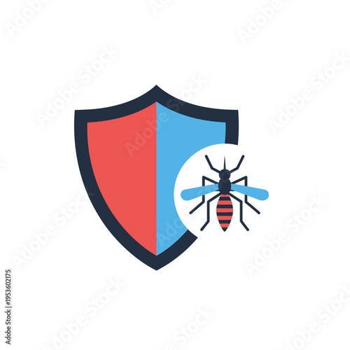 Mosquito protection shield icon isolated on white