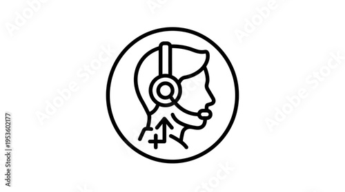 Customer Service Representative Icon in a Circle