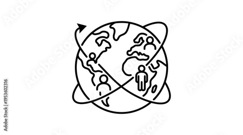 Global Network of People Connected Around the World