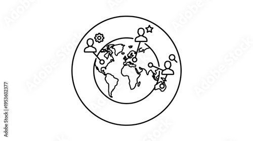 Global Connections and Networking Icon