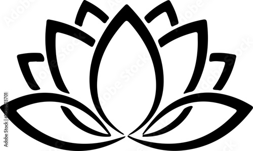 Simple Black and White Lotus Flower Symbol - A Symbol of Purity and Enlightenment