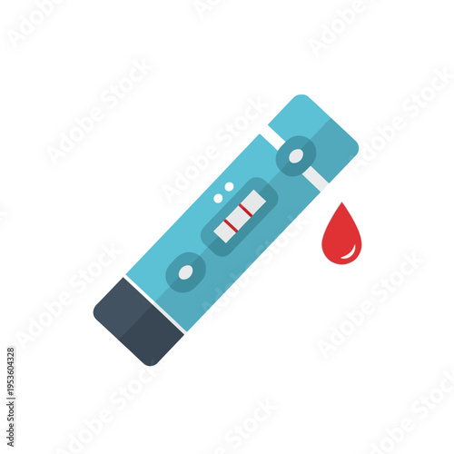 Positive rapid antigen test result with blood drop