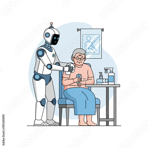 Advanced Robotic Caregiver Providing Gentle Assistance to an Elderly Person in a Home Setting