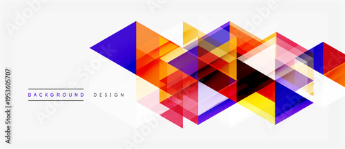 Abstract geometric shapes overlap, creating vibrant colorful design. Modern style, suitable background element.