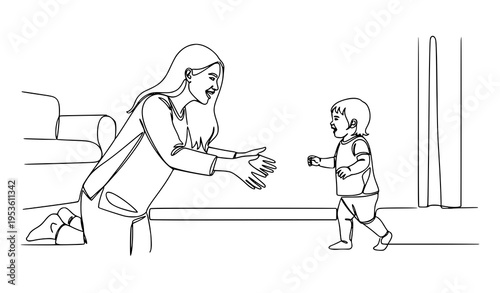 A mother and child sharing a tender moment in a cozy living room