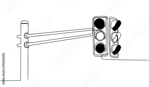 A minimalist vector graphic illustration of a traffic light mounted on a pole