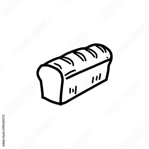 Bread loaf icon logo design. Bakery food sign and symbol. Bread loaf icon. Hand drawn doodle for cafe or store.