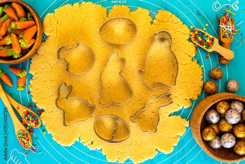 Easter cookie crafting involves creating festive treats by cutting shortcrust dough into traditional shapes like bunnies, eggs, and chicks using special cookie cutters, following detailed traditional 