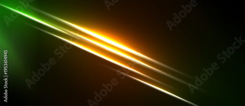 Abstract lines, vibrant colors, diagonal streaks. Bright illumination contrasts dark background. Modern design, energetic feel.