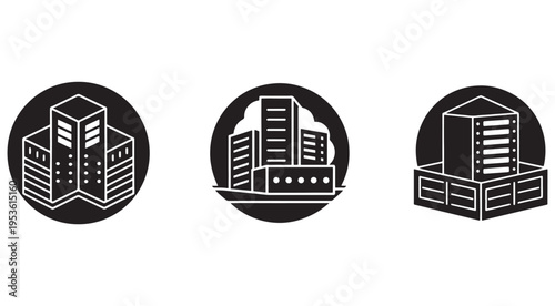 Server hosting data center icons  cloud computing  web hosting  database storage  IT infrastructure  network server  cloud technology  data storage  server room  web server