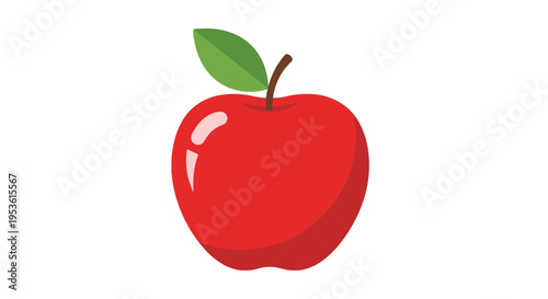 A single red shiny apple fruit.