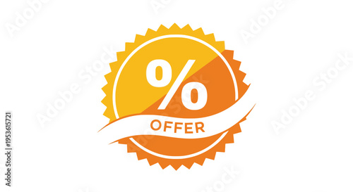Discount Offer Percentage Sign Badge.