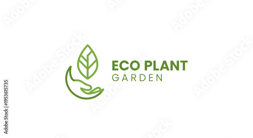 Eco plant garden leaf logo symbol.