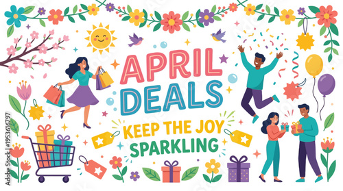 April Deals Keep The Joy Sparkling Spring Sale Banner