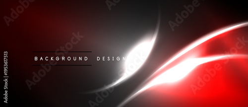 Abstract red, gray design. Smooth lines create dynamic visual effect. Dark background enhances bright elements. Modern aesthetic.