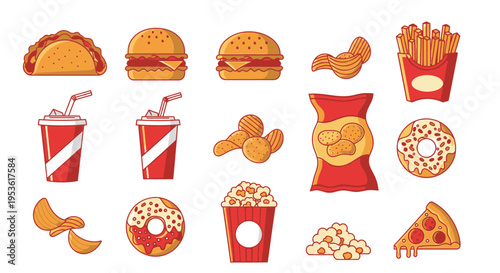 Assorted junk food and snacks 3.
