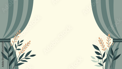 A serene and minimalist illustration featuring stylized leaves and lines. Ideal for backgrounds, website design, and creating a calming, natural aesth