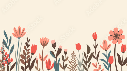 A serene and minimalist botanical illustration with a muted color palette. Ideal for backgrounds, website design, or branding that seeks a natural, ca