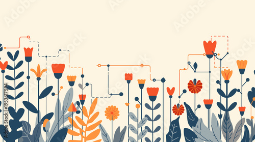 A calming and minimalist composition of stylized plant forms. Ideal for backgrounds, wellness content, or designs needing a natural, contemporary aest