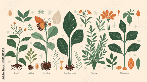 A calming and serene abstract composition featuring botanical elements. Ideal for backgrounds, website design, or adding a touch of natural elegance t