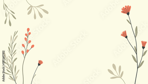 A serene and elegant botanical illustration, perfect for backgrounds, website design, or branding materials requiring a calming and natural aesthetic.