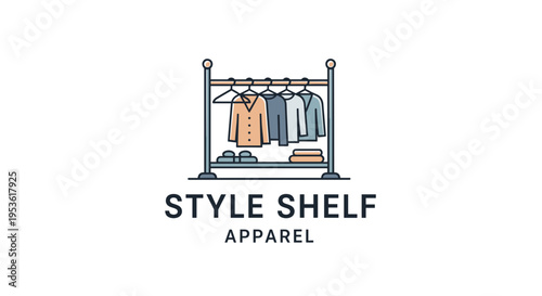 Clothing rack with hanging shirts.