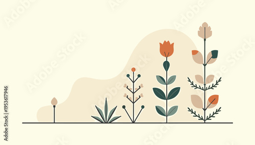 A serene and minimalist illustration of a desert landscape. Perfect for backgrounds, branding, or representing concepts of calm and vastness. Its clea