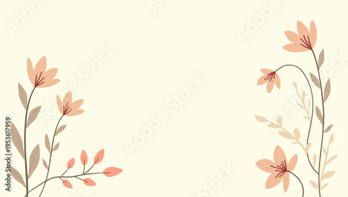 A delicate, stylized floral illustration evokes a sense of calm and organic beauty. Perfect for backgrounds, website design, or branding needing a nat