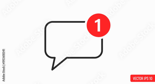 Red notification speech bubble icon.