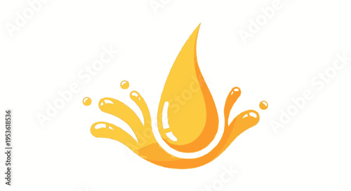 Splash of liquid with teardrop shape.