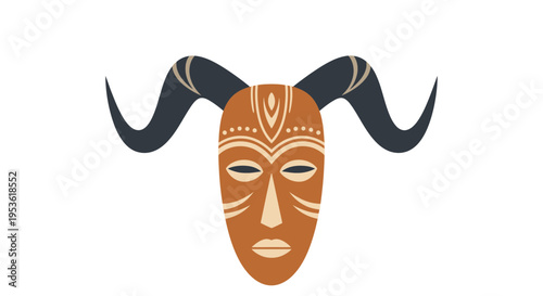 Traditional African tribal bull mask.
