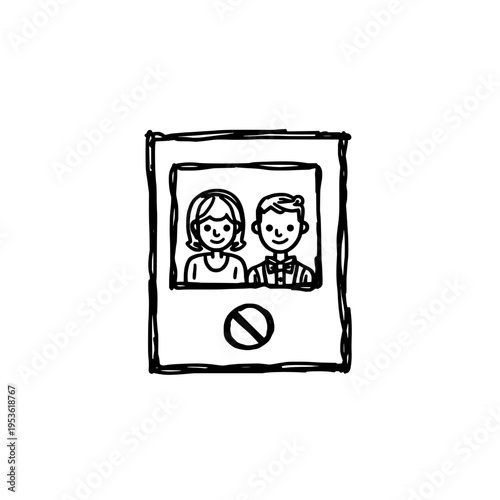 Wedding photo booth icon logo design. Photography booth machine sign and symbol. Wedding photo booth icon. Event entertainment rental.