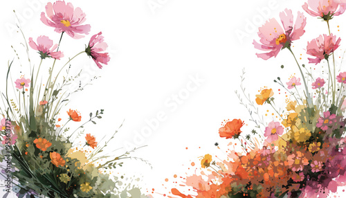 Gemini said

Grunge floral background featuring a pink rose design with a spring blossom border and nature leaf ornament in a vector illustration art pattern for a wedding card banner