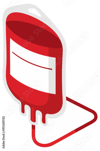 Blood donation bag vector illustration for medical transfusion concepts
