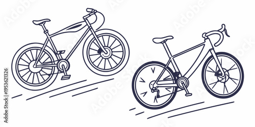 Two bicycles in motion