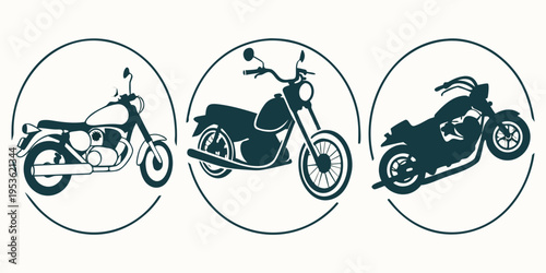Three different types of motorcycles