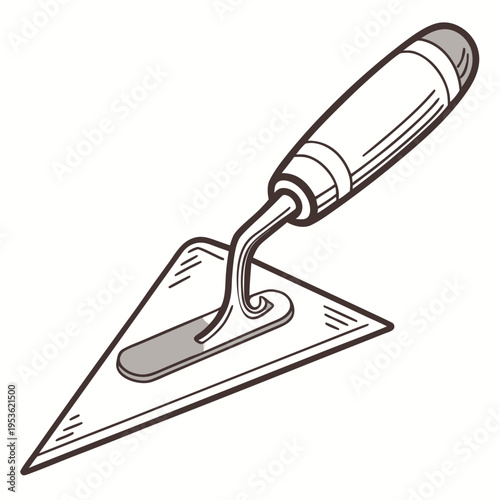 A trowel with a handle and a flat blade