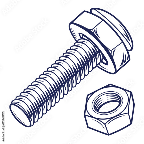 A screw and a nut