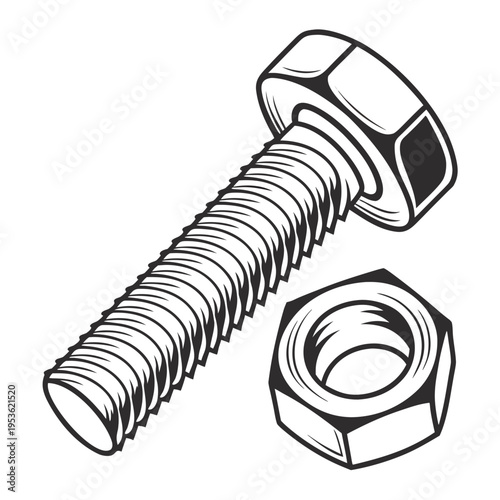 A screw and a nut