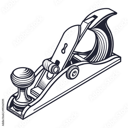 A hand plane with a handle and knob