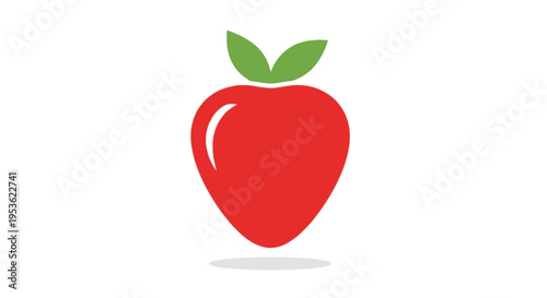 A shiny red apple fruit.