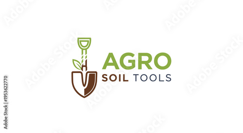 Agro soil tools shovel logo design.