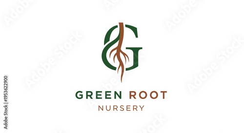 Green Root Nursery Logo Design.
