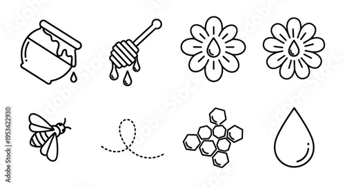 Honey bee collecting nectar from flowers.