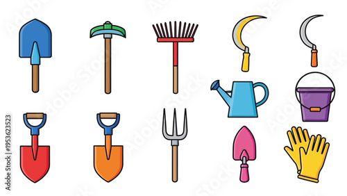 Gardening Tools and Equipment Set.
